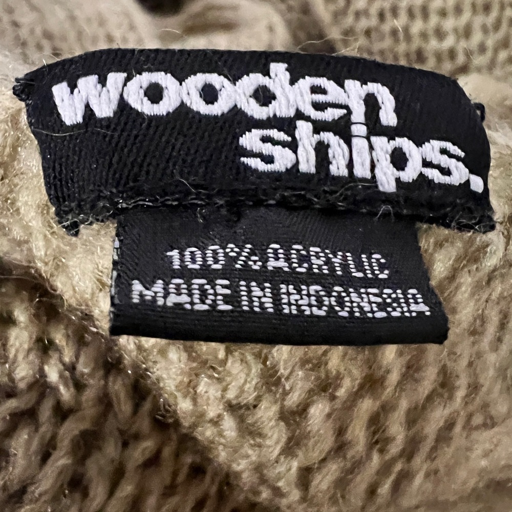 Wooden Ships Stylish Warm Durable Trendy Versatile Tan Brown Scarf Outerwear - Picture 3 of 4